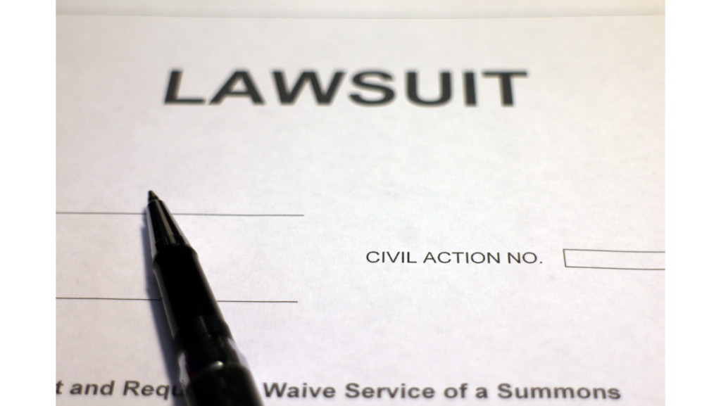 Ausschnit eines "Lawsuits" mit Stift