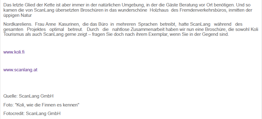 Zitat der Kundin zu unseren Übersetzungen ins Deutsche.