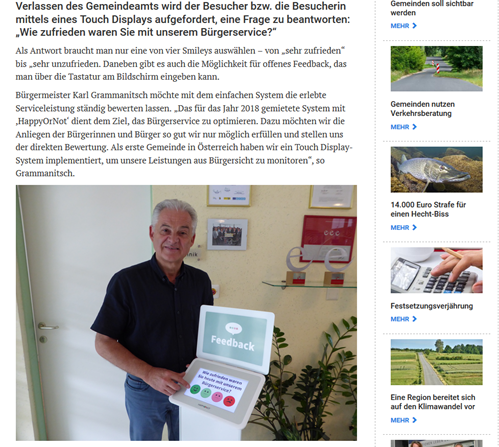 Der Textausschnitt zu der ständigen Messung der Zufriedenheit mit dem Bürgerdienst.