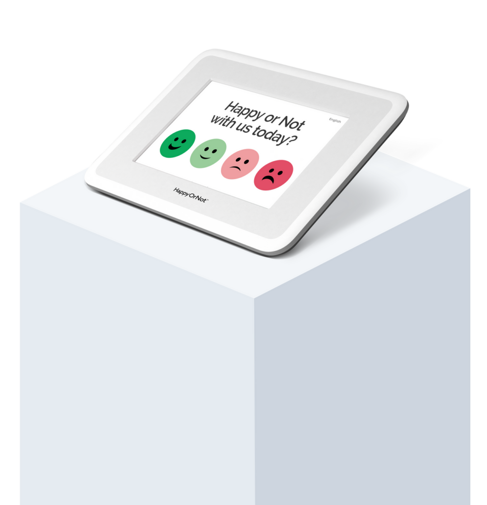 Feedback iPad zum Aufzeichnen von Feedback mit der Aufstellung auf eine Theke oder ein Pult.