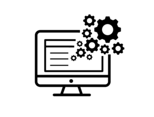 Symbol Computer und Zahnräder
